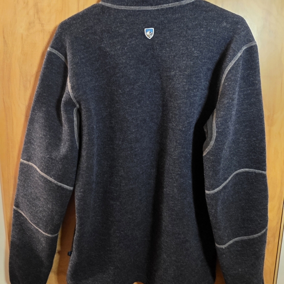 Kuhl Men's Medium Chianti Wool Fleece Blend Thor Charcoal 1/4 Zip Fleece Sweater - Picture 9 of 13